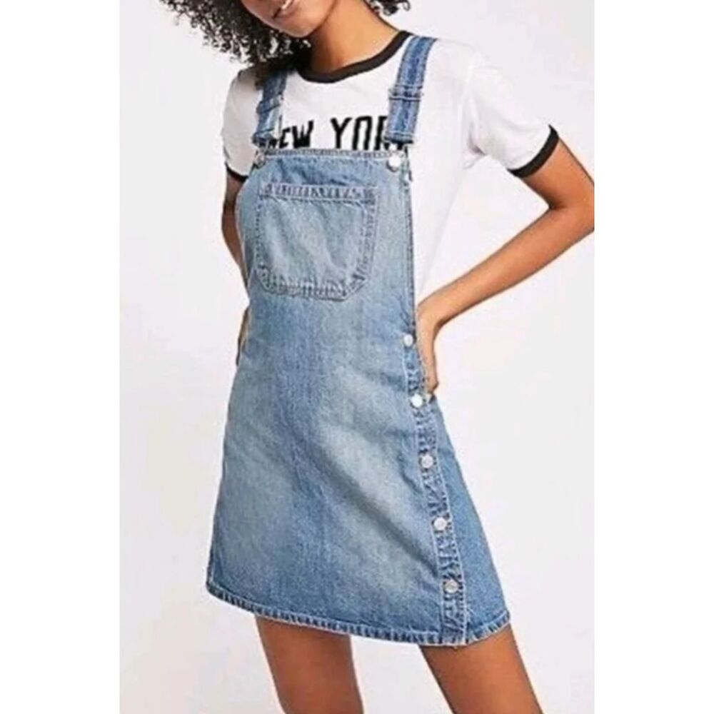 Free People Denim Overall Dress
